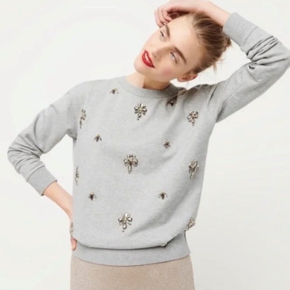 J.Crew Embellished chandelier sweatshirt - Picture 1 of 3
